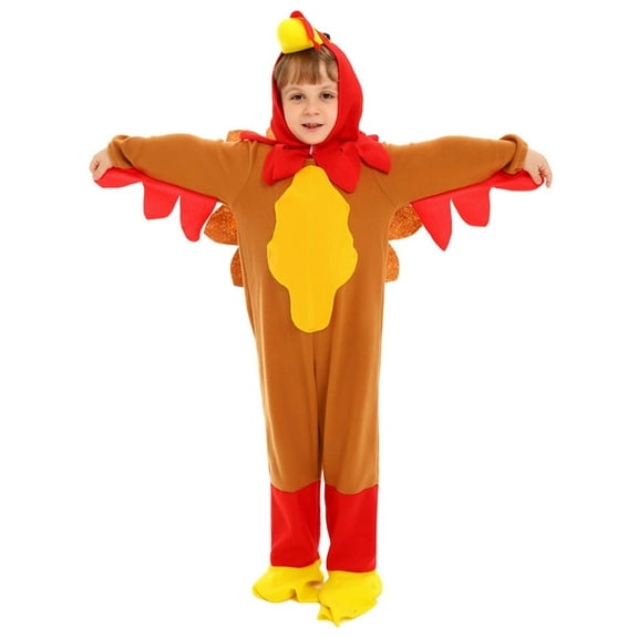 CAIVO Thanksgiving Turkey Kids Animal Party Dress Up Party Outfit Day Celebration Apparel Long Sleeve O-Neck Soft Santa Elk Clothes Sets