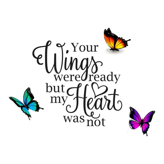 Quotes & Sayings Wall Decals for Children Bedroom - Butterflies Backgound Memory DIY & Creativity Boy Girl Bedroom Wall Sticker - Size: 10 In x 7 In