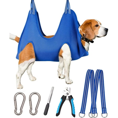 Pet Dog Grooming Hammock Harness  Dog Nail Hammock Hanger Restraint Bag with Nail Clipper/Trimmer  Dog Grooming Sling Holder Helper for Nail Trimming/Clipping/Cutting