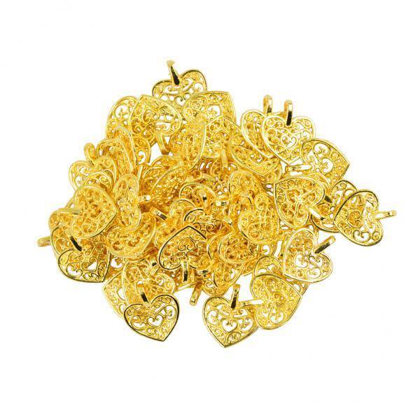 2x50 Piezas Filigrana Hueco Corazón Corte Colgante Encantos Joyería Hallazgos DIY Gloria Colgante de corazón hueco