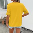 thumbnail image 4 of Womens T Shirts Short Sleeve Crewneck Shirt Hollow Out Tee Blouses Summer Tops for Women 2026 Yellow L, 4 of 4