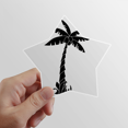 thumbnail image 1 of Planta de arboles de coco negro silueta Estrella calcomanías impermeables,vinilo,casco de coche, 1 of 1