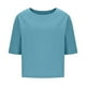 thumbnail image 4 of Vestidos Casuales Para Mujer, Blusas De Mujer De Moda Blusas casuales lisas para mujer, blusa de verano de moda con cuello redondo y mangas 3/4, 4 of 6