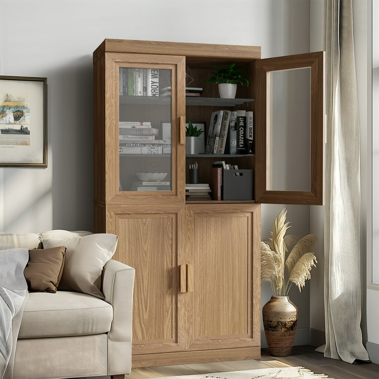 31 x31 x16 Modern Rectangle Wood Storage Cabinets for Livingroom Wood Color