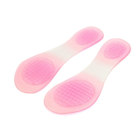 Unique Bargains1 Pair Pink Fabric Surface Gel Comfort Feet Support Pads Shoes Insole for