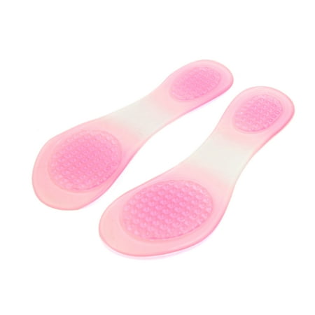Pink Insoles - 1 Pair Pink Fabric Surface Gel Comfort Feet Support Pads Shoes Insole for Women