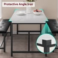 thumbnail image 7 of 3Piece Dining Table Set for 4, Rectangular  Kitchen Table with Upholstered Benches, Room Dining Table Set,  for Small Space, Apartment, 7 of 7