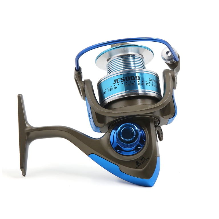 bi mart fishing reels Unique Bargains 8BB 5.2:1 Foldable Spinning Reels Metal Left/Right Fishing Reel Blue JC5000