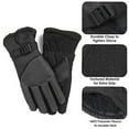 thumbnail image 3 of 1 Pair of Adult One Size Two Tone Insulated Waterproof Windproof Cold Winter Weather Gloves for Snow, Wind, Rain, Hail, Freezing Temperatures and Harsh Climates in Gray and Black, 3 of 6