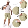 thumbnail image 5 of POENTAB Men's Cargo Shorts Quick Dry Lightweight Stretch Fishing Hiking Shorts for Men with 7 Pockets for Outdoor Travel Khaki, 5 of 9