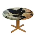thumbnail image 3 of Orinice Fairy Moon Butterflies Round Table Cover Stain Resistant Washable Indoor Outdoor Tablecloth Kitchen Dining Wedding Parties Waterproof Fabric 100% Polyester 31-35, 3 of 8