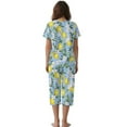 thumbnail image 2 of DISNIMO Lemon Floral Printed Pajama Set for Women, Soft 2 Piece Pjs Set Short Sleeve Tops and Capri Pant Sleepwear for Home, XL, 2 of 7