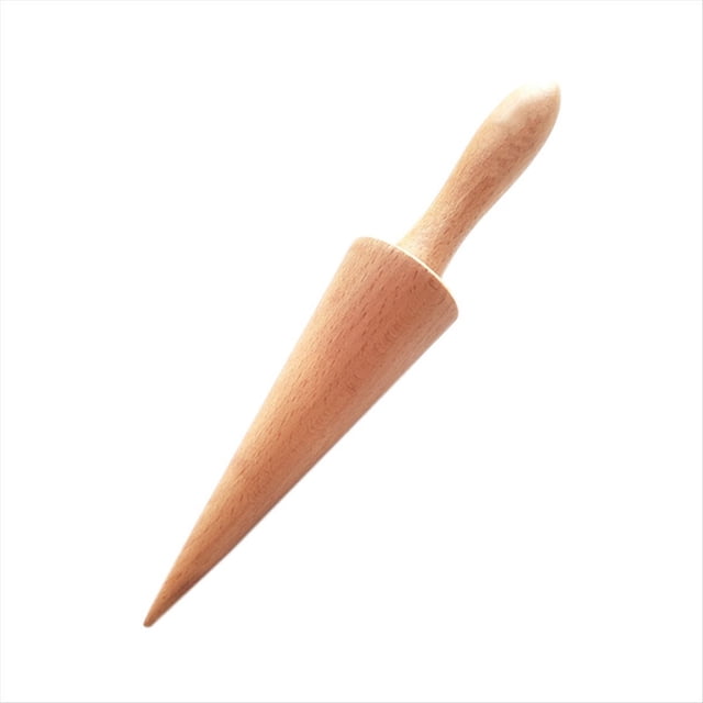 Rodillo de Cono de Gofre de Helado, Rodillo de Cono Fuerte y Suave, Cono de Pizzelle de Madera, Herramienta con Manejar en Forma de Cono de Gofre