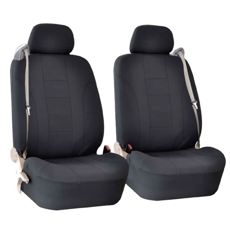 Premium Black Front Seat Covers for SUVS Pick up Trucks with Built in