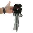thumbnail image 2 of Unique Bargains 1 Pc Scrunchie Fashion Mesh Ribbon Pearl Hair Elastics Black, 2 of 5