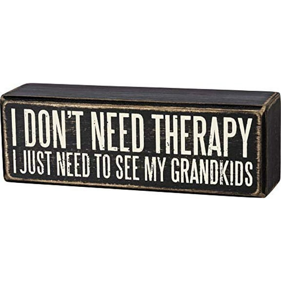 Primitives by Kathy 103467 Box Sign - I Just Need To See My Grandkids