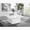 Gloss White, variant on Rustic Wood Coffee Table with Shelf, Distressed Java Finish, 47.25 Inch Rectangular Living Room Table