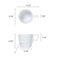 thumbnail image 2 of Excellante Milestone white melamine dinnerware collection 3.25 inch 7 oz stacking cup, comes in dozen, 2 of 2