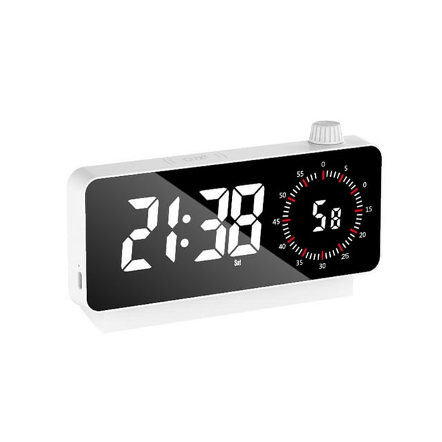 Rbaofujie Alarm Clock with Timer Digital Desk Clock Battery Operated Countdown for Study Office Alarm Clocks for Bedrooms