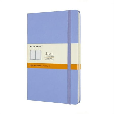 Moleskine Classic Hard Cover Notebook, 5" x 8-1/4", Ruled, 120 Sheets, Hydrangea Blue