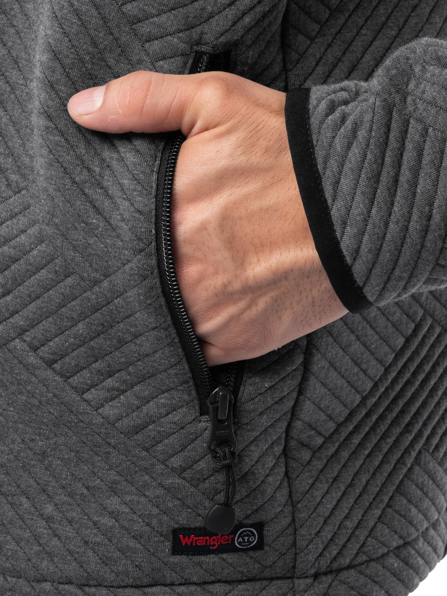 Wrangler ATG Men's Performance Long Sleeve Full-zip Cable Trailblazing Sweater Jacket, Size S-2XL