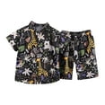 thumbnail image 4 of Toddler Boys Outfit Sets Short Sleeve Giraffe Print Shirt And Shorts Set Summer Beach Children Boys Cool Outfit Sets，2Piece，12 -24 Months, 4 of 4