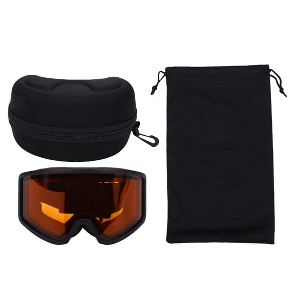 Aestri Orange Double-Layer Anti-Fog Ski Goggles, UV-Blocking OTG Snowboard Eyewear for Men and Women, Adjustable Winter Sports Eye Protection with Storage Bag and Box