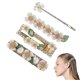 thumbnail image 1 of Heytea - 4 pinzas para el pelo de metal con forma de flor, pasadores de perlas, horquillas, accesorios para el cabello para mujeres y niñas, 1 of 5