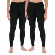 Fruit of the Loom Women's and Women's Plus Long Underwear Waffle Thermal Bottoms, 2-Pack