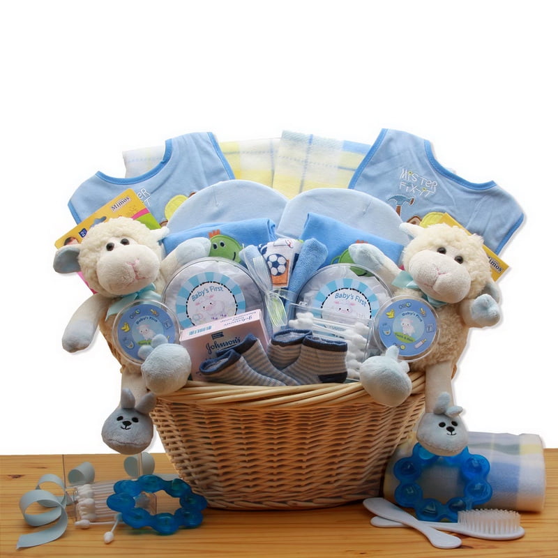 Gift Basket 890811-B Double Delight Twins New Baby Gift Basket - Blue ...