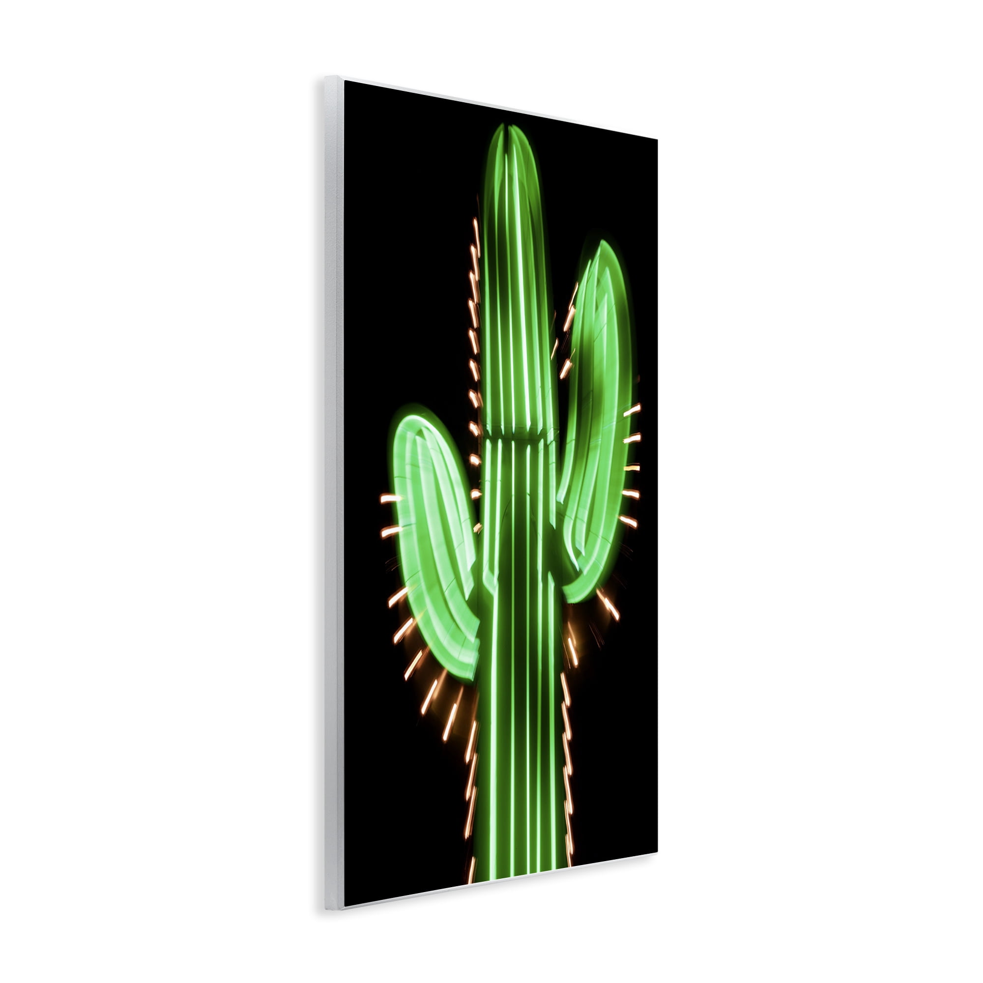 Stupell Industries Neon Lights Cactus Botanical & Floral Painting Unframed Art Print Wall Art, 13 x 19