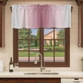 thumbnail image 6 of 2 Pack Valances for Window, Pink Grey Ombre Short Curtains for Kitchen Bedroom Living Room, Farmhouse Gradient Minimalist Rod Pocket Small Window Treatment Valance Drapes 42 x 18 Inch, 6 of 8