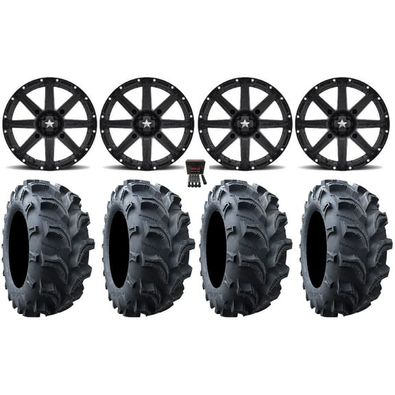 MSA Clutch 12" Wheels Black 26" Vampire II Tires Polaris Ranger XP 900/1000