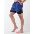 thumbnail image 4 of Two Men Sports Shorts With Liner 2-in-1 With Pockets Quick Dry Running Cycle Fitness Shorts, 4 of 6