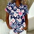 thumbnail image 4 of Mifsaly Short Sleeve Button Down Shirts for Women Lapel Collar V Neck Blouses Patriotic Hearts American Flag Print Independence Day Tops 2026 L, 4 of 6