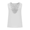 thumbnail image 5 of LEKWK Tank Tops for Women V Neck Sleeveless Cotton Linen Shirts Loose Fit Casual Lace Boho Blouses Summer Fashion Beach Vacation Outfits, 5 of 7