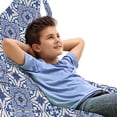 thumbnail image 1 of Moroccan Lounger Chair Bag, Portuguese Tiles Squares Grid Style Pattern Oriental Motif, High Capacity Storage with Handle Container, Lounger Size, Violet Blue Orange White, by Ambesonne, 1 of 5