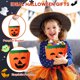 thumbnail image 4 of Linterna de calabaza de Halloween | Centro de mesa iluminado y cuenco para dulces | Decoración espeluznante para fiestas en interiores y exteriores | Recipiente organizador de nailon reutilizable, 4 of 6