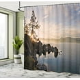 thumbnail image 5 of Ambesonne Nautical Shower Curtain, Lake Tahoe at Sunset, 69"Wx84"L, Blue Grey, 5 of 5