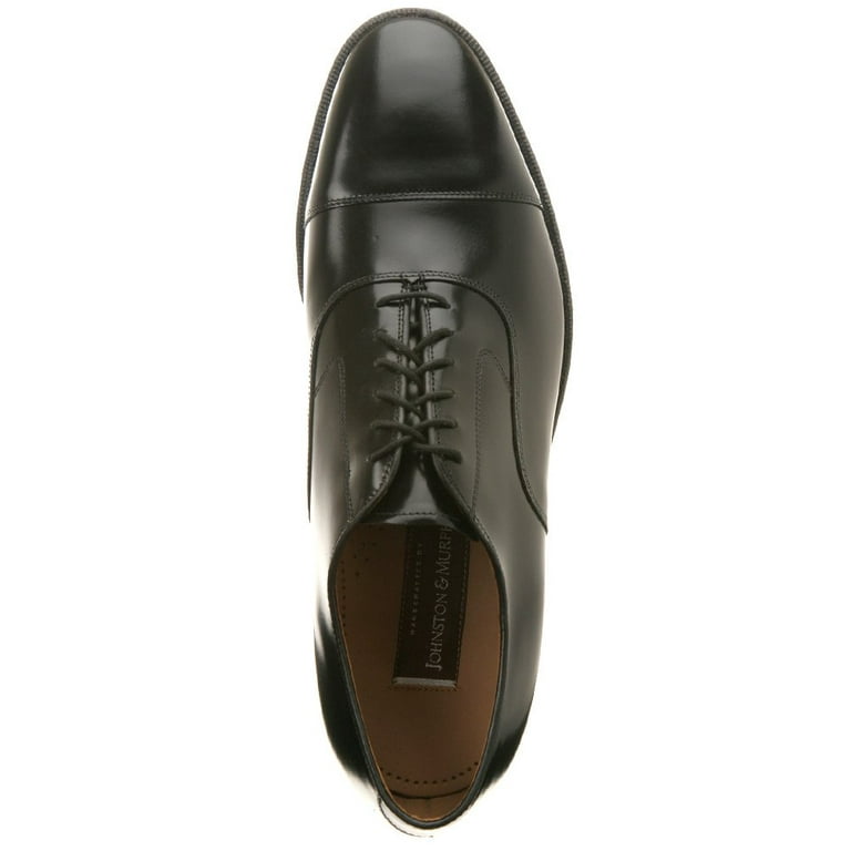 Johnston & Murphy Men's Melton Cap Toe Dress Shoes, Black Calfskin Leather  - Walmart.com