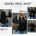 thumbnail image 2 of Chandails en Molleton à Manches Longues pour Femmes Col Quart 1/4 Zip Pull Décontracté Uni avec Poches (S-2TG), 2 of 5