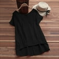 thumbnail image 2 of Women Blouses Smocked Women Full Sleeve Undershirt Long Sleeved T Shirts 5x Long Sleeve T Shirts Polyester Christmas Pajamas Business Tops for Dress Tunics Floral Shirt Women's Black 2XL, 2 of 3
