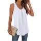 thumbnail image 3 of Camiseta sin mangas para mujer, túnica plisada para mujer, túnica sin mangas con cuello redondo, túnica sin mangas básica para mujer, solución innovadora, 3 of 7