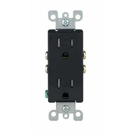 15A 125V Duplex 5-15R Outlet, Black