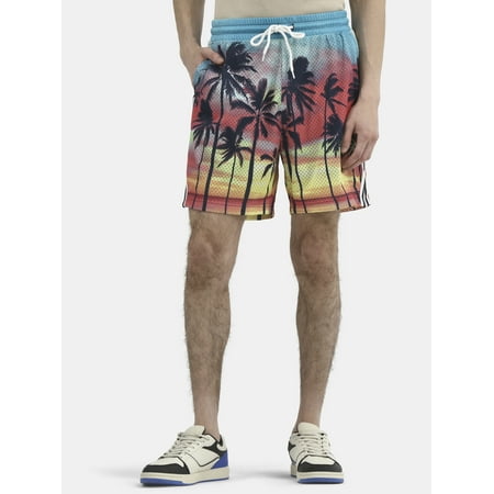 No Boundaries Men's & Big Men's Solid and Printed Mesh Shorts, Sizes XS-5XL