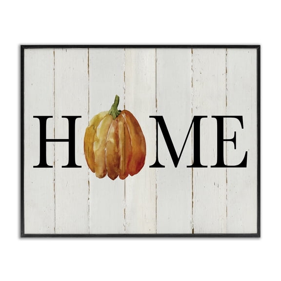 Stupell Industries Farmhouse Rustic Home Pumpkin Black Framed Giclee Art, 20 x 16, by Carol Robinson