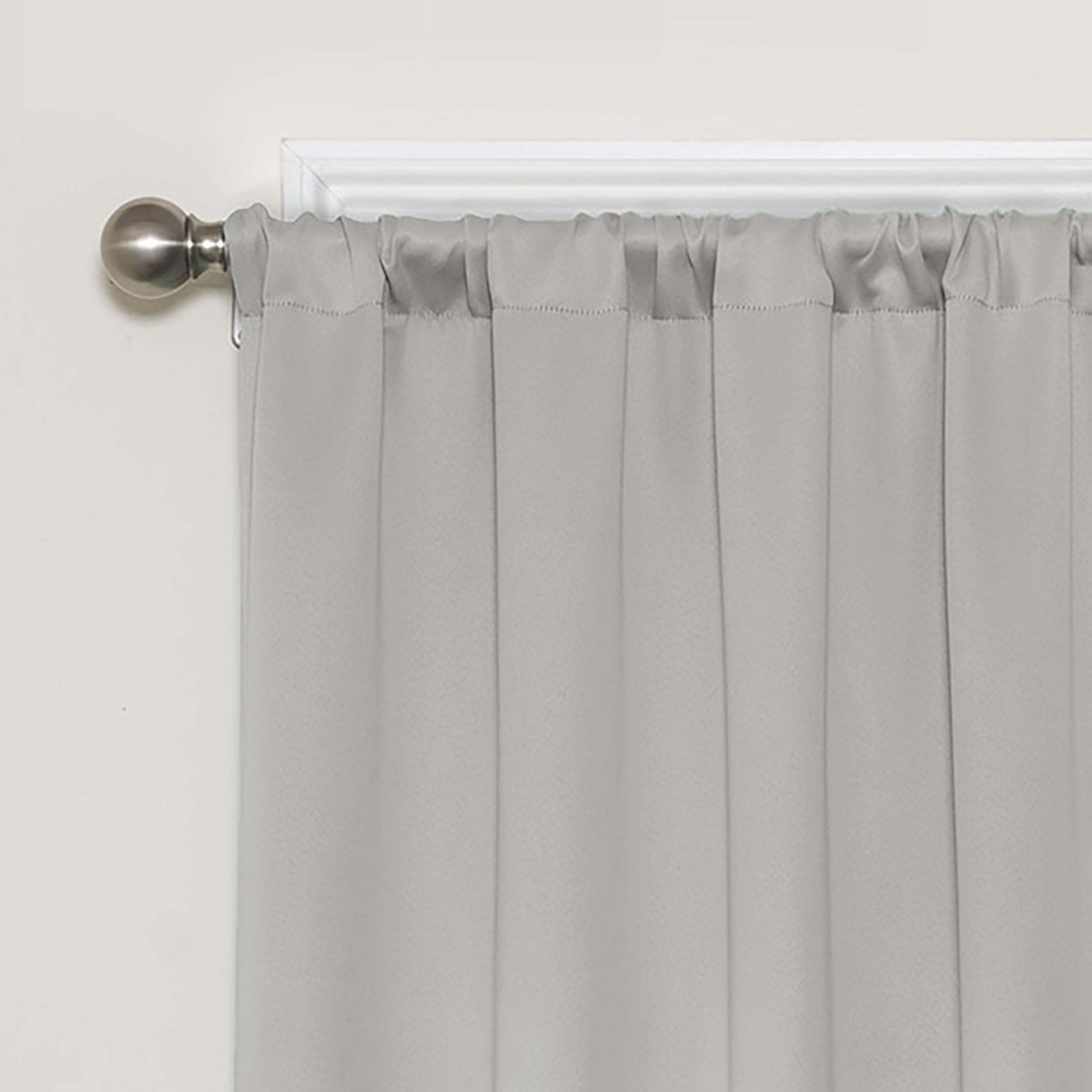 Eclipse Blackout Curtains, Darrell Thermaweave Rod Pocket 37 in x 95 in Curtain Panel in Grey, Sold as a Single Curtain Panel