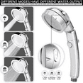 thumbnail image 3 of Ejiaya High Pressure Shower Head, 3-Settings Handheld Showerhead with ON/Off Full Shutoff Push Button and Switch to Control Flow, Angle-Adjustable Water Saving Body Sprays, 3 of 8