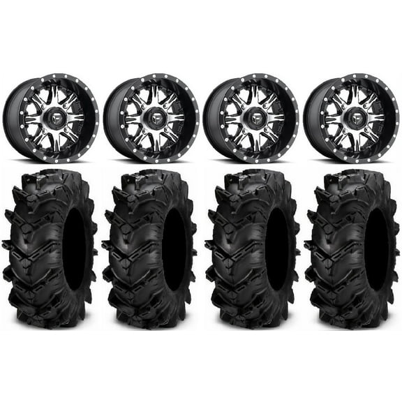 Fuel Nutz Black 14" Wheels 28" Cryptid Tires Polaris RZR XP 1000 / PRO XP / Ranger XP 900/1000
