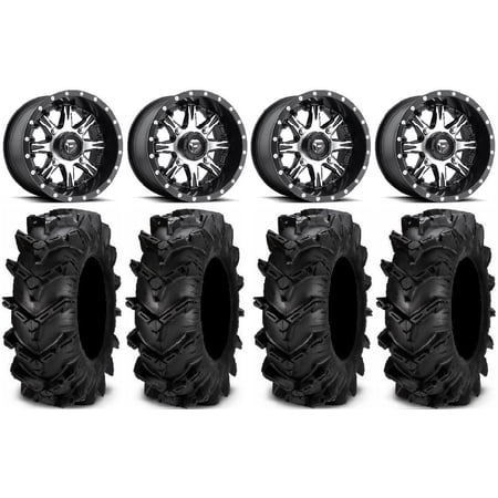 Fuel Nutz Black 14 Wheels 27 Cryptid Tires Honda Rincon Yamaha Rhino Kawasaki Brute Force Suzuki KingQuad